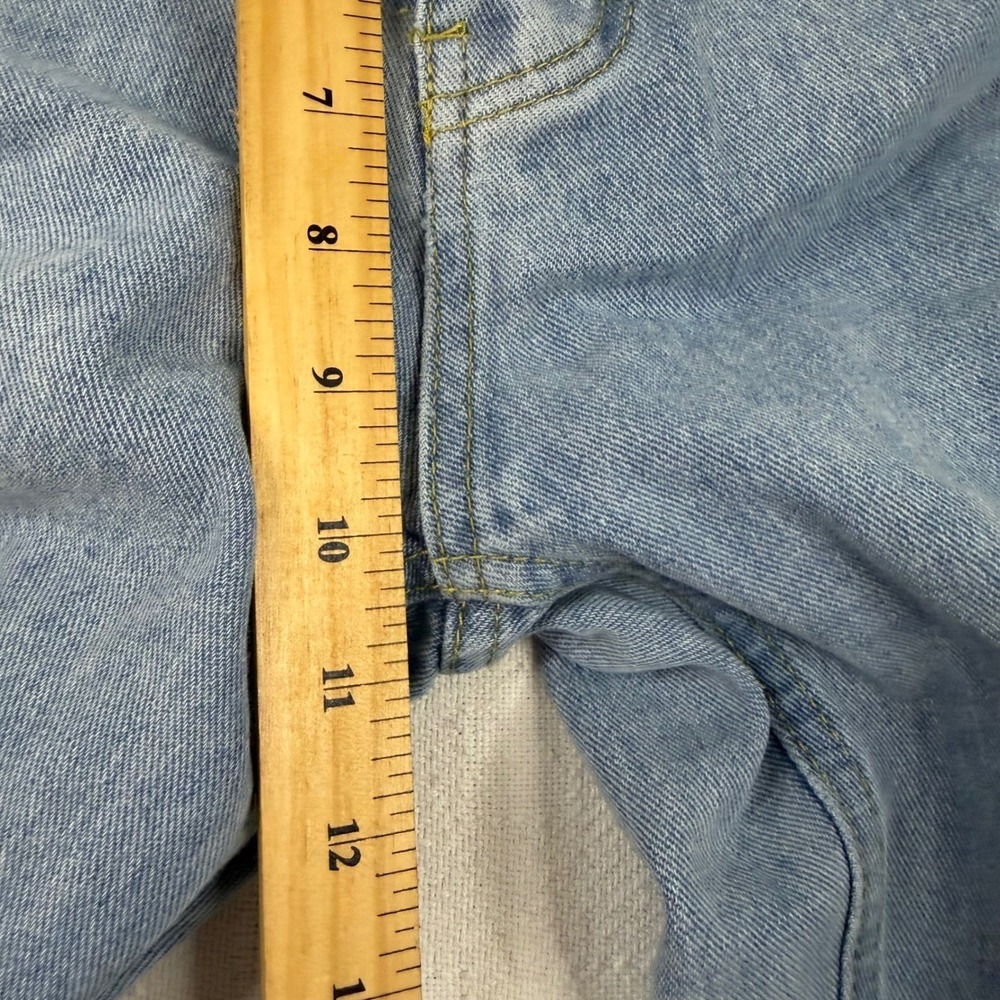 SHEIN Light Wash Distressed High Waisted Wide Leg Jeans Size 26 Blue Denim 1541 - Picture 4 of 8
